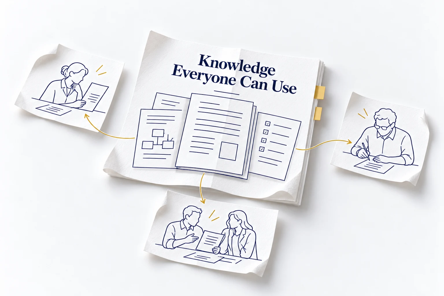 Shared company knowledge connects colleagues with the information and ways of working they need.